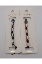 Bracelet dizainier en corde / nacre ou turquoise