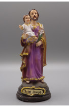 Statue saint joseph resine peinte a la main / 12 cms